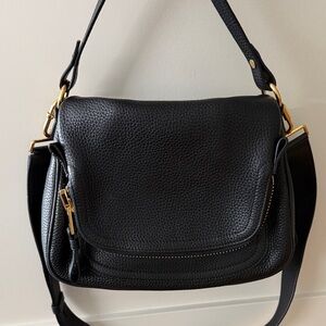 pebbled black Tom ford Jennifer tote bag with
Double strap